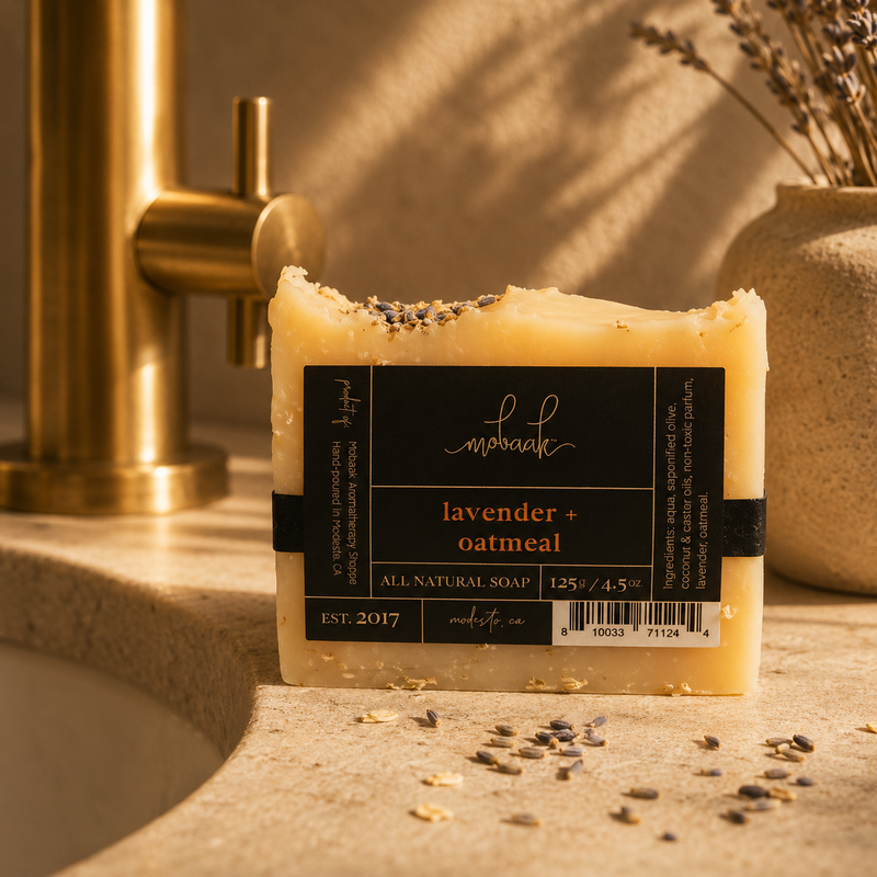Mobaak Aromatherapy Shoppe Lavender + Oatmeal All Natural Soap Natural Bar Soap Dark Olive Green