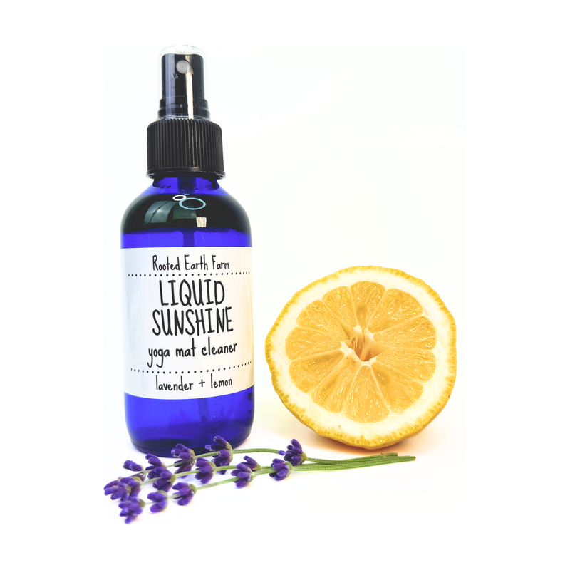 Rooted Earth Farm + Apothecary Liquid Sunshine Yoga Mat Cleaner Yoga Mat Sprays White Smoke 4 oz
