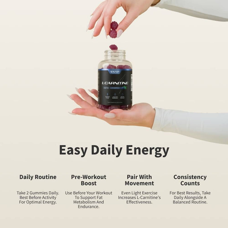 Snap Supplements L-Carnitine Sugar-Free Blueberry Gummies Antique White
