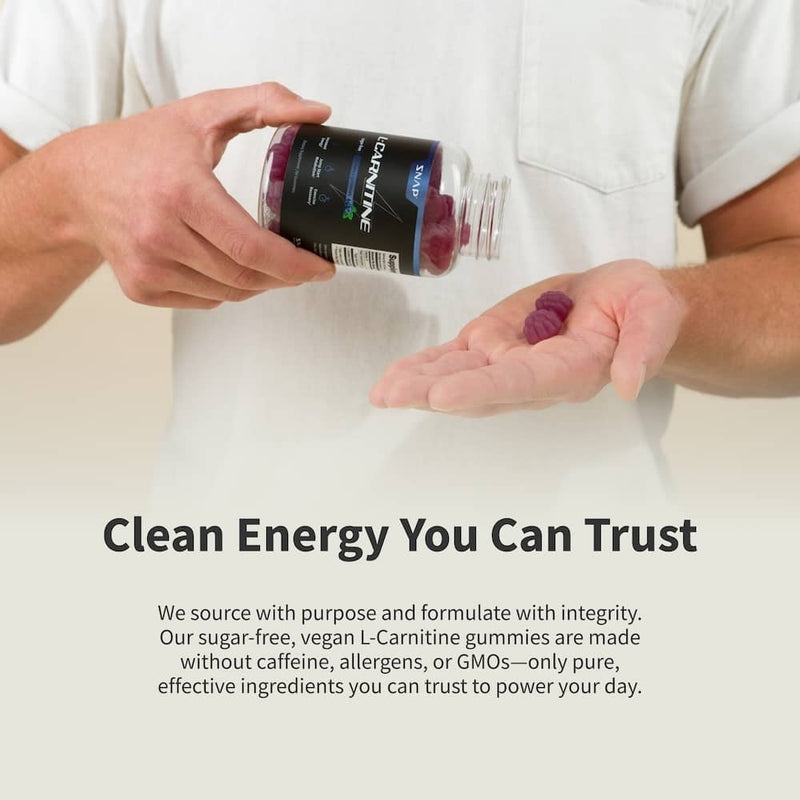 Snap Supplements L-Carnitine Sugar-Free Blueberry Gummies Antique White
