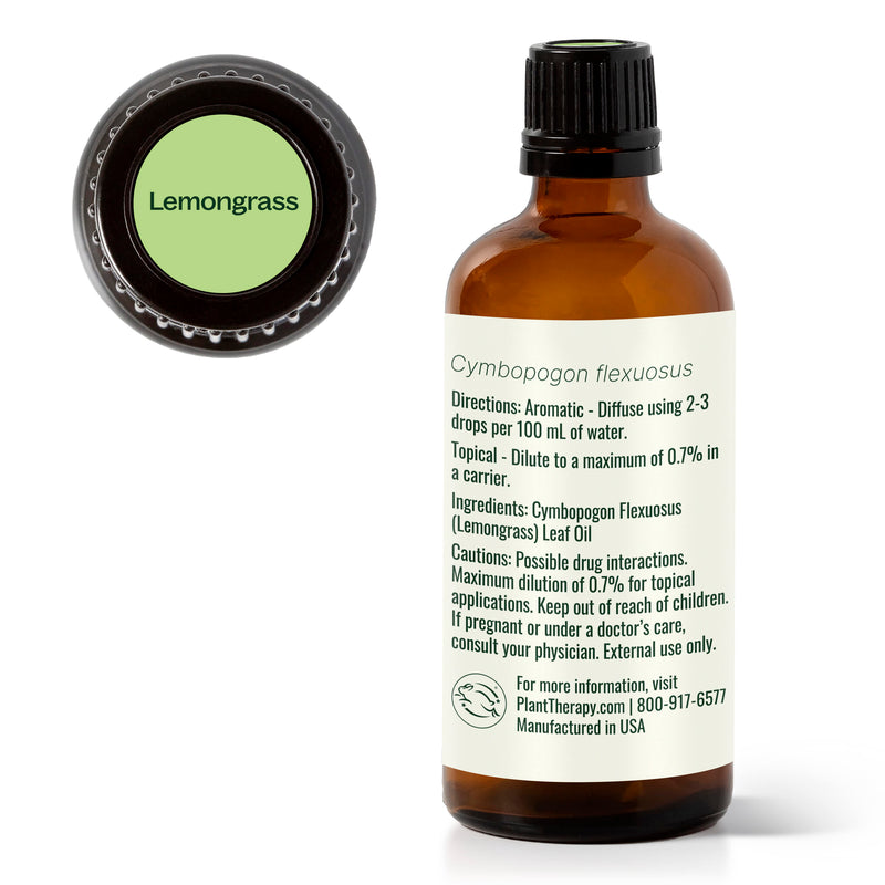 Plant Therapy Lemongrass Essential Oil Essential Oil White Smoke 10 mL,30 mL,100 mL