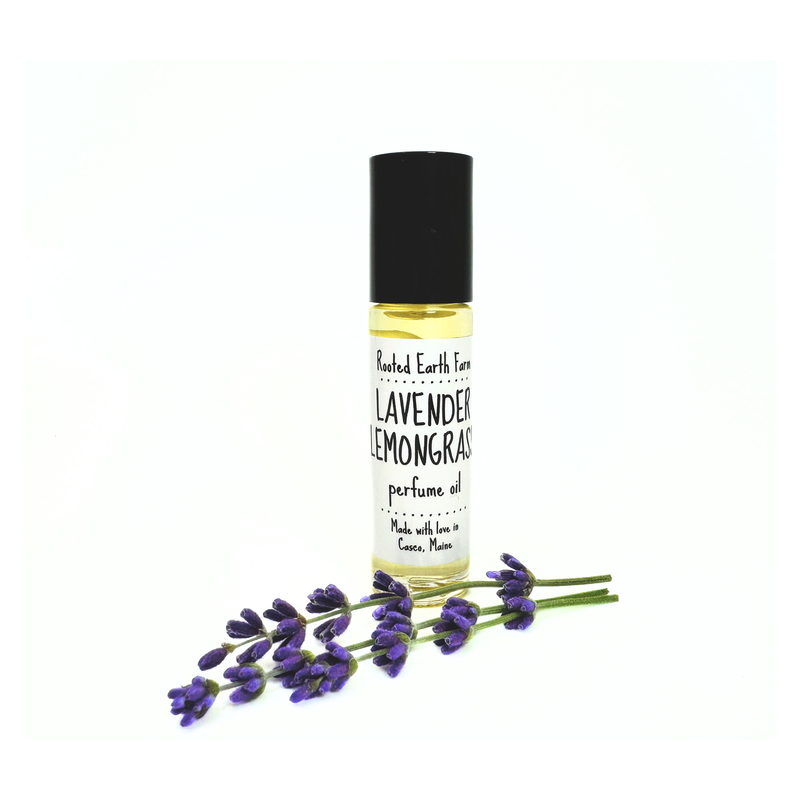 Rooted Earth Farm + Apothecary Lavender Lemongrass Perfume Oil Natural Perfumes White Smoke