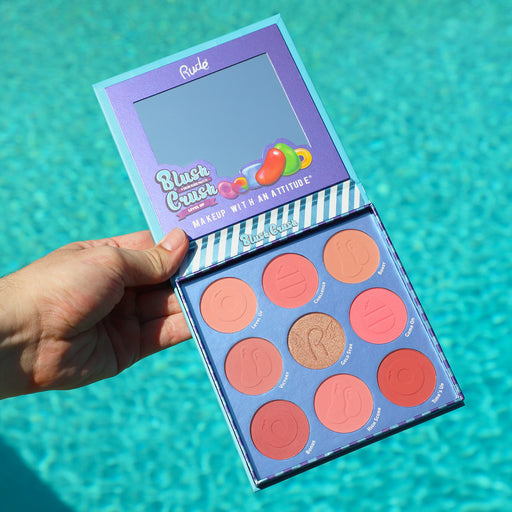 Rude Cosmetics Blush Crush 9 Color Blush Palette - Level Up Face Medium Turquoise Level Up