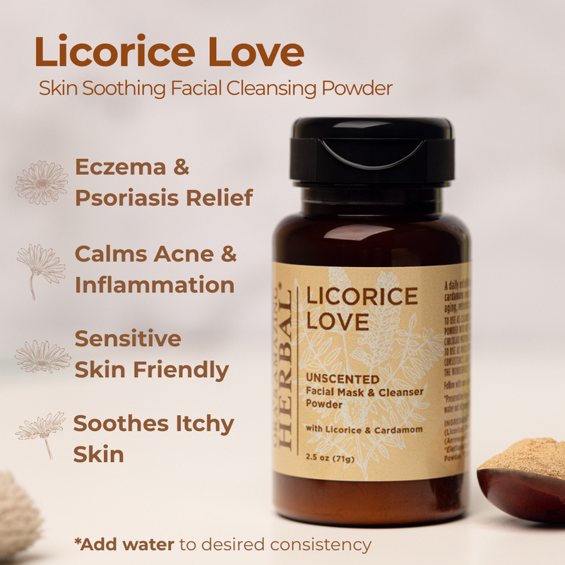 Ora's Amazing Herbal Licorice Love, Skin Soothing Facial Cleansing Powder Face Care Light Gray