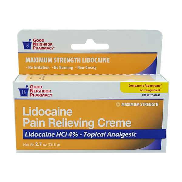 Good Neighbor Pharmacy GNP Maximum Strength Lidocaine Pain Relief Cream, 2.7 oz Medicine & Drugs Gray