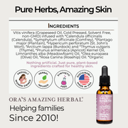 Ora's Amazing Herbal Lightweight Daily Nourish Face Oil Serum Skin Care White Smoke