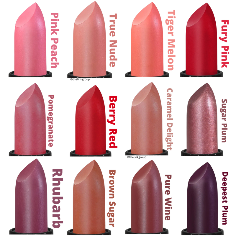 Honey Bee BeezGirl Essential Lipstick Beauty Black Pink Peach,True Nude,Tiger Melon,Fury Pink,Pomegranate,Berry Red,Caramel Delight,Sugar Plum,Rhubarb,Brown Sugar,Pure Wine,Deepest Plum