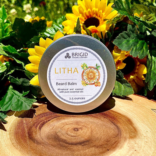 Brigid Trading Company Litha Beard Balm – Natural Citrus Beard Balm with Hold, Lemon & Orange Beard Oil Black 3 oz,1.5 oz