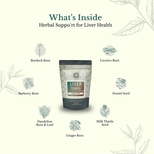Euphoric Herbals Liver Cleanse Herbal Tea Herbal Tea Seashell 60 Cup Servings,30 Cup Servings
