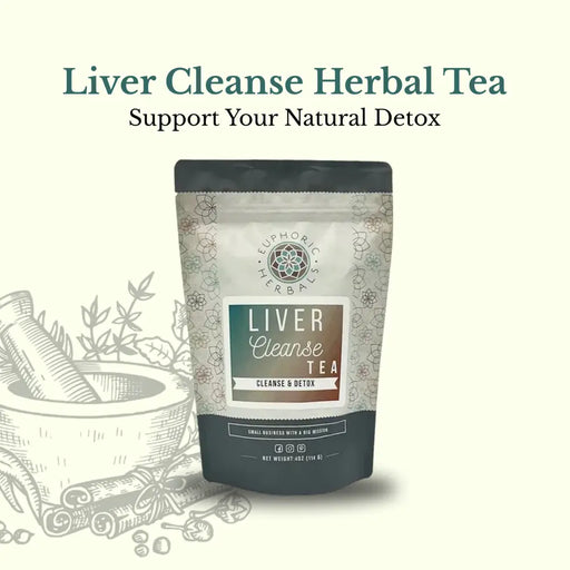 Euphoric Herbals Liver Cleanse Herbal Tea Herbal Tea Seashell 60 Cup Servings,30 Cup Servings