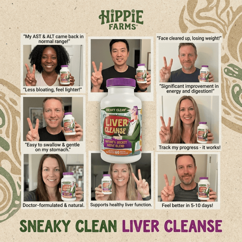 Hippie Farms Premium Liver Cleanse & Reset - Liver Detox, Bile Stimulation, Enzyme Support (AST/ALT) Vitamins & Supplements Wheat