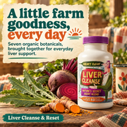 Hippie Farms Premium Liver Cleanse & Reset - Liver Detox, Bile Stimulation, Enzyme Support (AST/ALT) Vitamins & Supplements Bisque