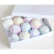 Lizush 11 Bath Bombs Gift Box +  one Free Bomb to make 12 !! BATH BOMBS & SHOWER STEAMERS Light Gray No name,Name on the box