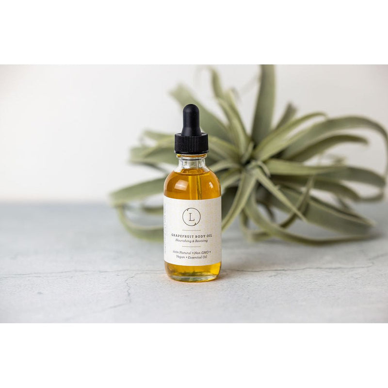 Lizush Natural Body Oil, Grapefruit Moisturizing Body Oil CREAMS & OILS Light Gray