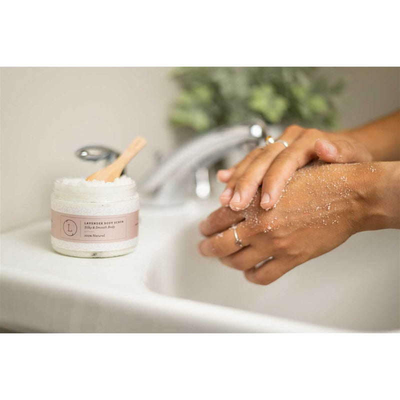 Lizush Natural Body Scrub, Lavender Body Salt Scrub BODY SCRUBS Gray