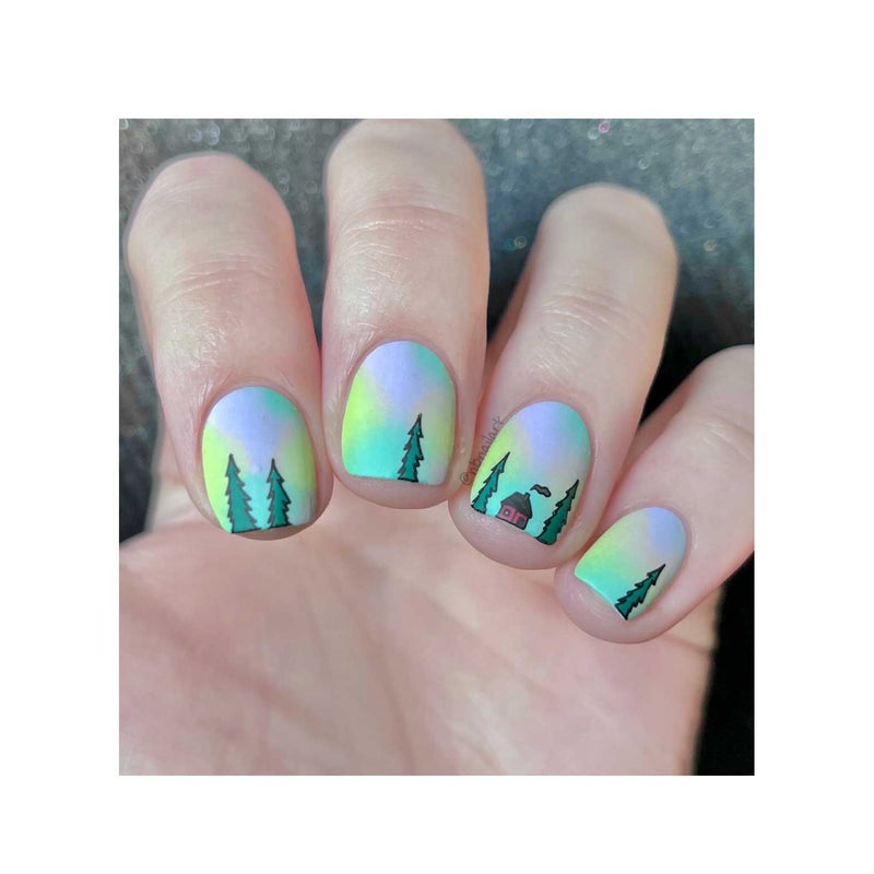UberChic Beauty Little Landscapes Stamping Plate Dark Gray