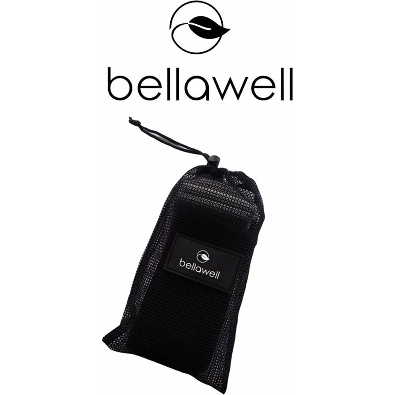 Bellawell Health Long Resistance Bands 3 Strengths Purple, Pink and Green Exercise Elastic bands White Smoke