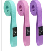 Bellawell Health Long Resistance Bands 3 Strengths Purple, Pink and Green Exercise Elastic bands White Smoke