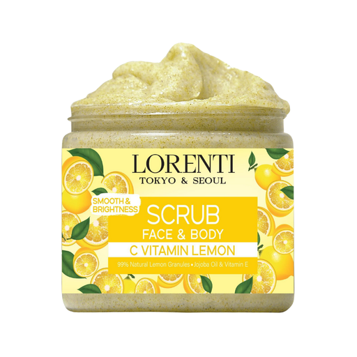 Vip Barber Supply Lorenti Face & Body Scrub Series 16.9oz | 500ml Face Scrub White Smoke Lemon