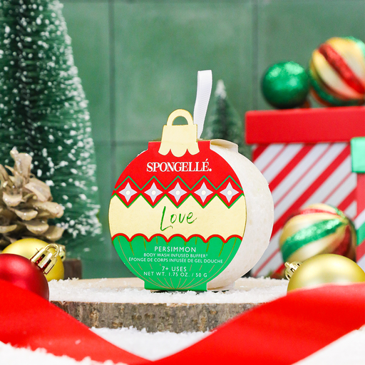 Spongellé Love - Persimmon | Holiday Ornament Body Wash Infused Buffer Light Slate Gray