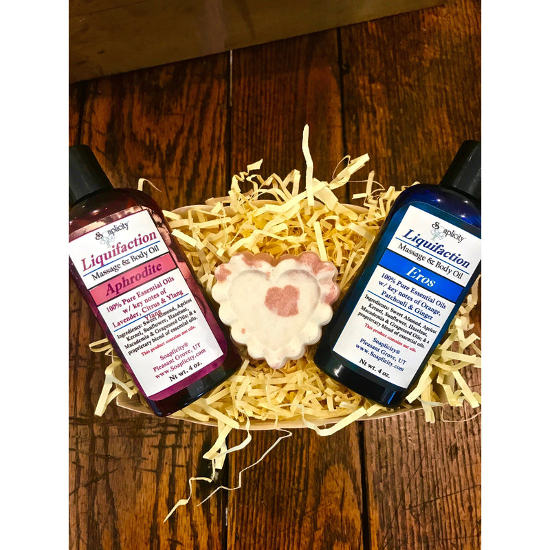 Soaplicity Lover's Massage Gift Set Bundles Saddle Brown