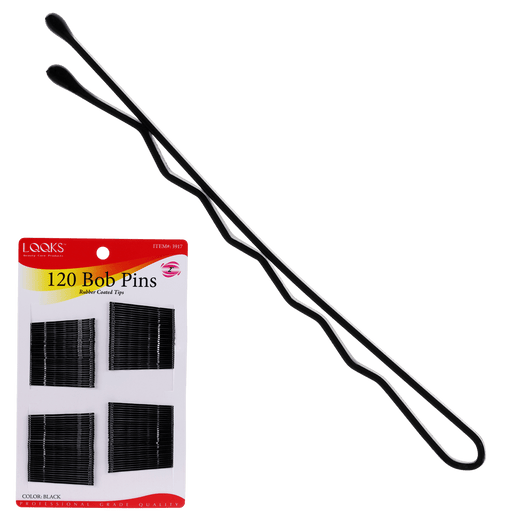 VIP Extensions LQQKS 2" Bobby Pins, Black, 120 ct Hair Accessories Black BLACK