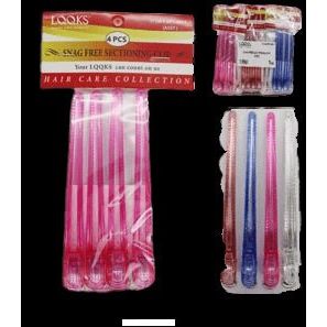 VIP Extensions LQQKS 4.75" Snag-Free Sectioning Clip, Assorted Hair Accessories Black