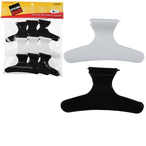VIP Extensions LQQKS Deluxe Butterfly Clamps BW 9 pc Hair Accessories White Smoke