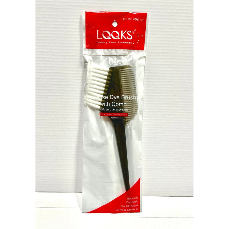 VIP Extensions LQQKS Deluxe Dye Brush with Comb Hair Tools Antique White