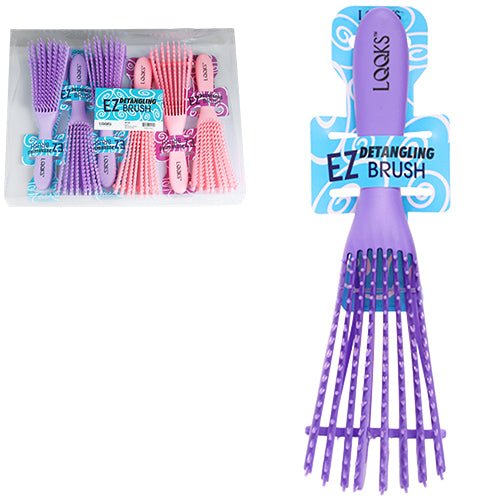 VIP Extensions LQQKS  EZ Detangling Brush hair brush White Smoke Pink,B&W
