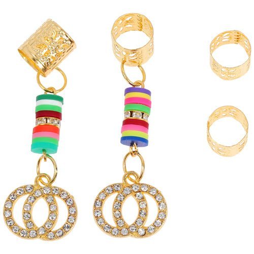 VIP Extensions LQQKS HAIR BRAID RING & BRAID TUBE 4PCS/PACK Hair Extension Accessories White Smoke YT-17