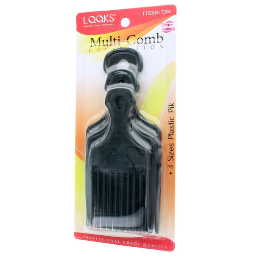 VIP Extensions LQQKS Multi-Comb Collection 3-Piece Piks Hair Tools White Smoke