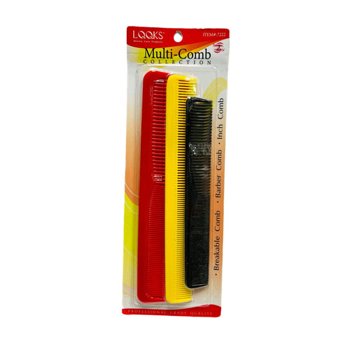 VIP Extensions LQQKS Multi Comb Collection Hair Tools Dark Red