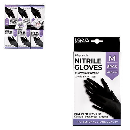 VIP Extensions LQQKS Nitrile Glove, 8 pc/Pk, Medium Salon Supplies White Smoke MEDIUM