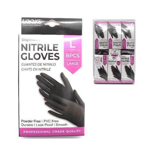 VIP Extensions LQQKS Nitrile Glove, 8 pc/Pk, Medium Salon Supplies White Smoke Large
