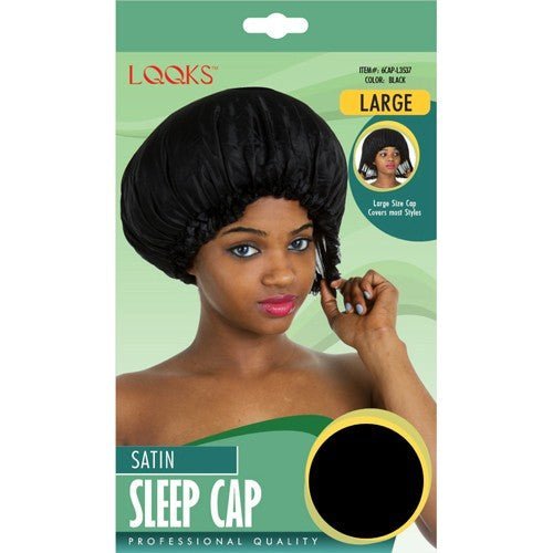 VIP Extensions LQQKS Satin Sleep Cap Hair Accessories Black