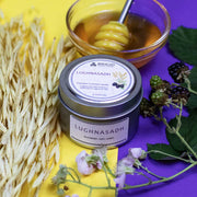 Brigid Trading Company Lughnasadh Soy Wax Candle – Blackberry, Oats & Honey Natural Candle for Lammas Premium Scented Candle Light Goldenrod 3oz