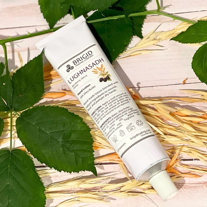 Brigid Trading Company Lughnasadh Natural Hand Lotion – Blackberry, Oats & Honey, Paraben-Free Hand Lotion Antique White