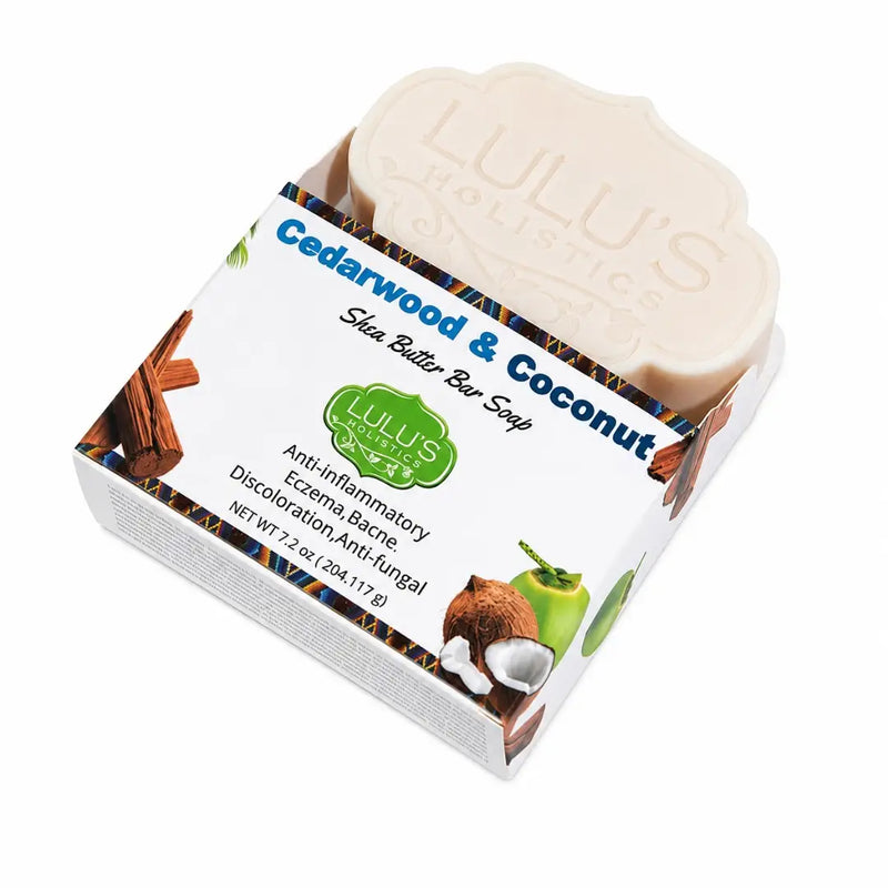 Lulu’s Holistics Hemp Seed Shea Butter Bar Soap – Nourishing Cleanse Bar soap White Smoke Cedarwood / 1 Bar