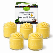 Lulu’s Holistics Unrefined Unscented Whipped Body Butter – Pure, Balanced Moisture Lotion & Moisturizer White Smoke Cedarwood / 5-Pack