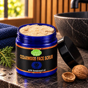 Lulu’s Holistics Cedarwood Face Scrub – Exfoliating Cleanser for Men facial scrub Black 1 (4oz jar),2 (4oz jars),3 (4oz jars),4 (4oz jars)