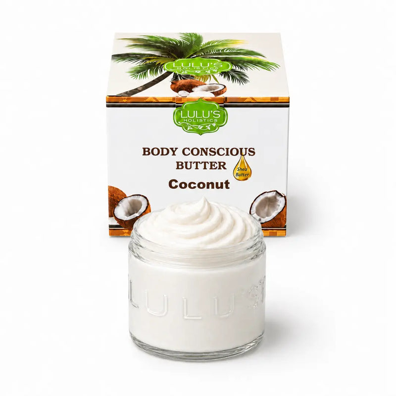 Lulu’s Holistics Lavender Glowing Whipped Body Butter with Raw African Yellow Shea Base Lotion & Moisturizer White Smoke Coconut / 1-Jar