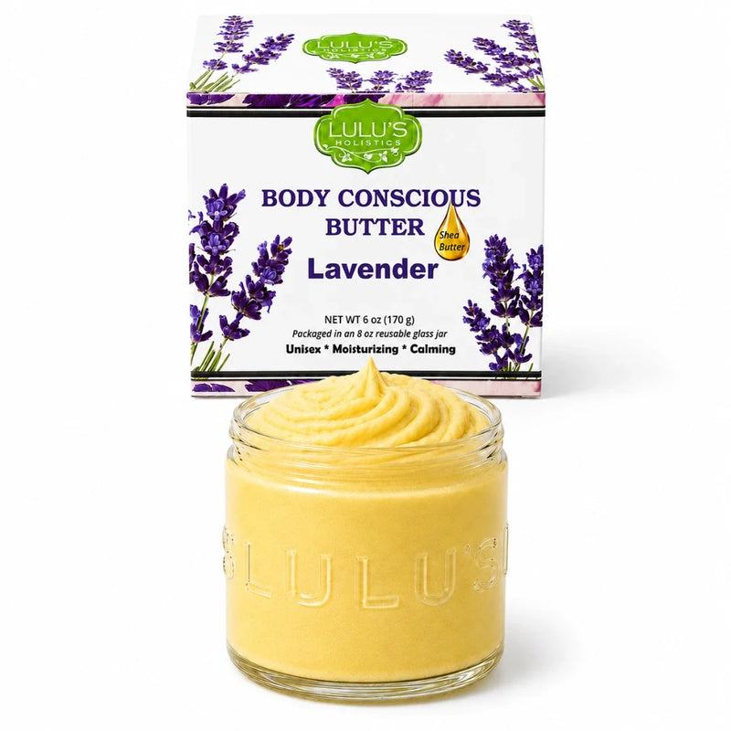 Lulu’s Holistics 100% Raw African Unrefined Yellow Shea Butter – Pure, Natural Moisture Lotion & Moisturizer White Smoke Lavender / 1-Jar