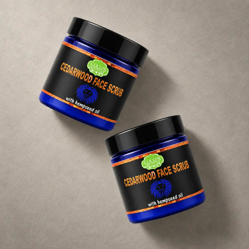 Lulu’s Holistics Cedarwood Face Scrub – Exfoliating Cleanser for Men facial scrub Dark Gray 1 (4oz jar),2 (4oz jars),3 (4oz jars),4 (4oz jars)
