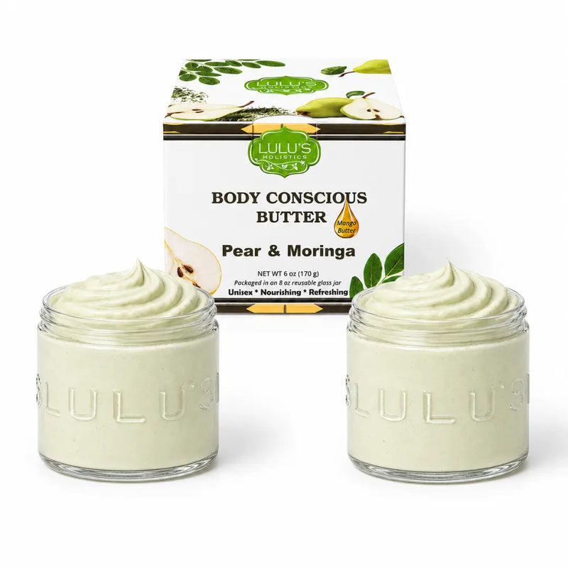 Lulu’s Holistics Strawberry & Dragon Fruit Whipped Mango Body Butter – Non-Greasy Glow & Soft Exfoliation Lotion & Moisturizer White Smoke Pear / 2-Pack