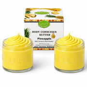 Lulu’s Holistics Orange Vitamin C Whipped Mango Body Butter – Non-Greasy, Radiant Skin Lotion & Moisturizer White Smoke Pineapple / 2-Pack