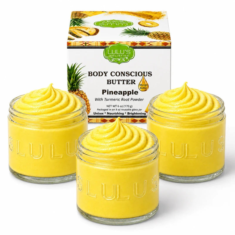 Lulu’s Holistics Secrets Whipped Shea Body Butter for Men – Limited Edition, Bold & Sophisticated Scent Lotion & Moisturizer White Smoke Pineapple / 3-Pack