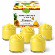 Lulu’s Holistics Lavender Glowing Whipped Body Butter with Raw African Yellow Shea Base Lotion & Moisturizer White Smoke Pineapple / 5-Pack