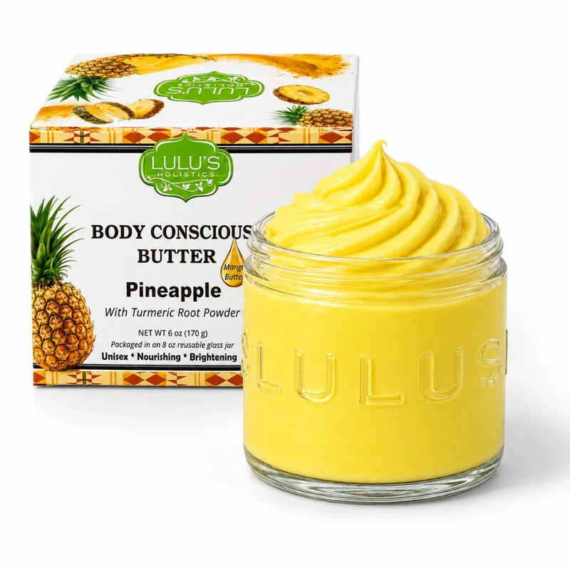 Lulu’s Holistics Oatmeal & Honey Whipped Mango Body Butter – Non-Greasy, Gentle Hydration Lotion & Moisturizer White Smoke Pineapple / 1-Jar