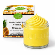 Lulu’s Holistics Refined Unscented Whipped Body Butter – Gentle, Everyday Hydration Lotion & Moisturizer White Smoke Pineapple / 1-Jar
